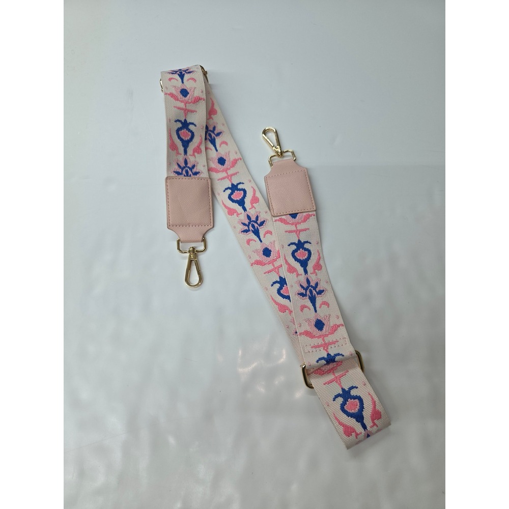 Unbranded Guitar Bag Strap Womens OS‎ Pink Blue Ikat Woven Adjustable Crossbody